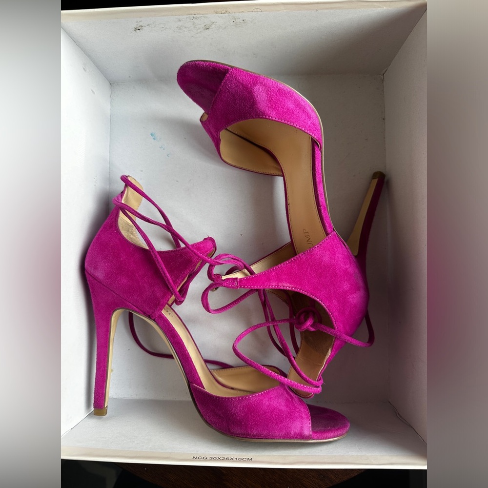 HIGH HEEL MAGENTA SUEDE summer shoes by Ivanka Trump